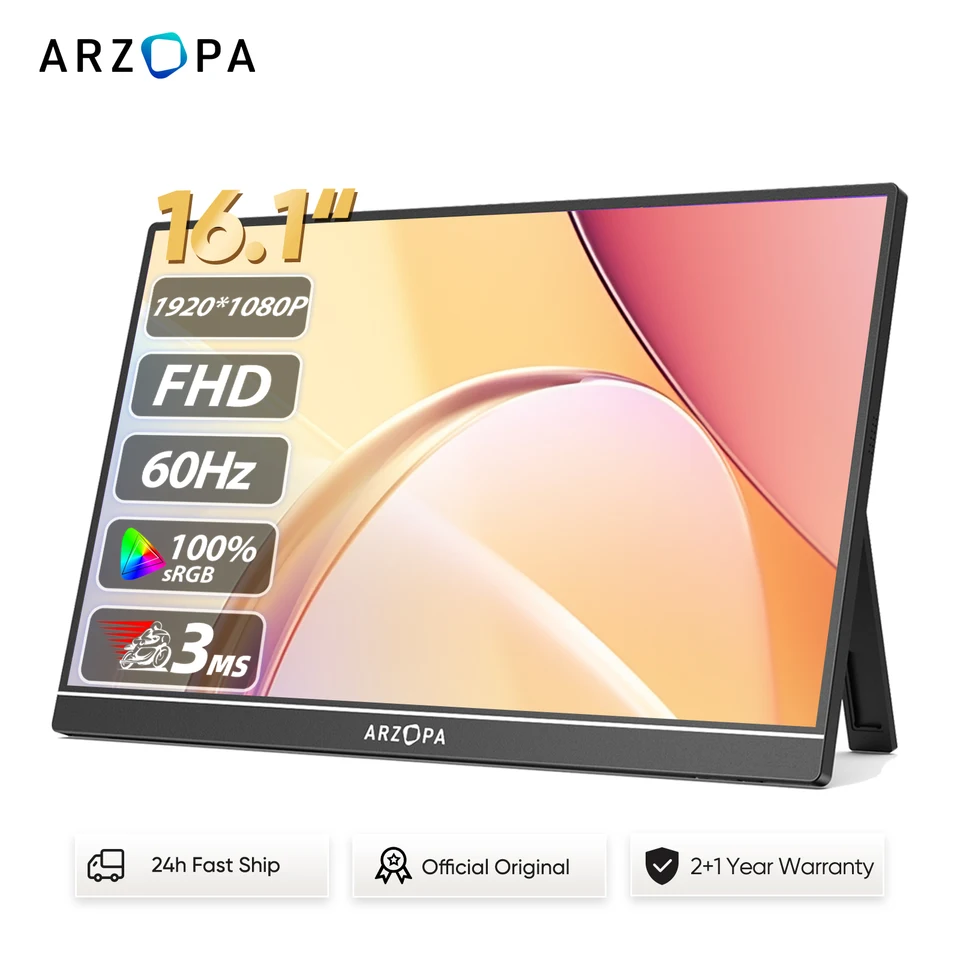ARZOPA 16.1 inch 100% sRGB 1080P FHD Portable Monitor Z1C - AliExpress