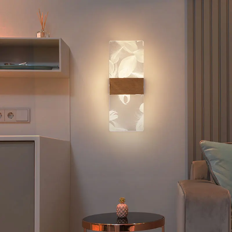 Modern 18W Led Acrylic Wall Lamp Long LED Wall Lighting Fixtures Bedding Room Living Room Indoor Wall Light