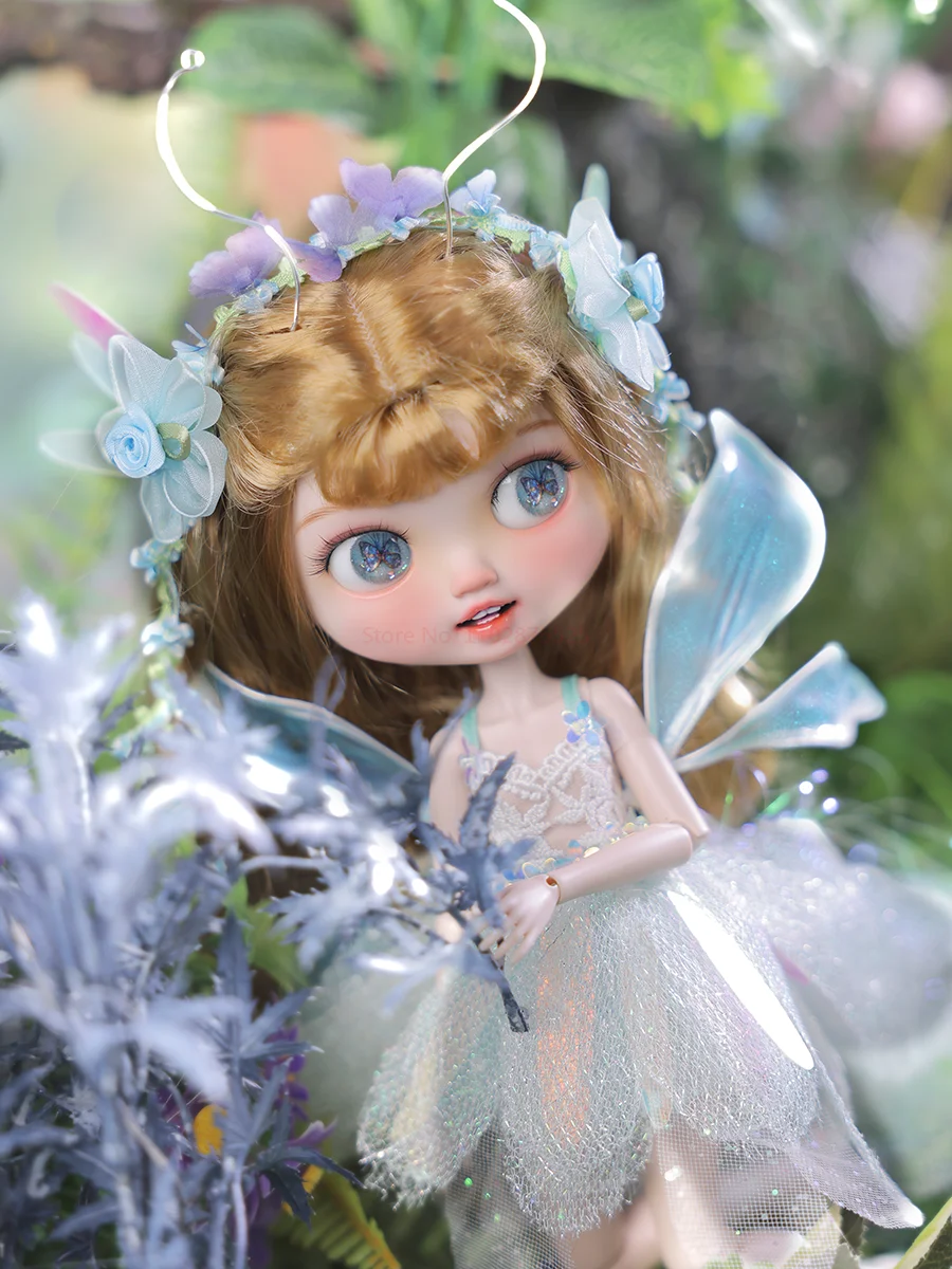 

Sylva 1/6 Bjd Doll Fullset Blue Butterfly Wings Resin Ball Movable Jointed Dolls Big Eyes Blonde Children Birthday Cute Toy Gift