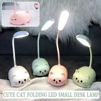 Cute Pet Pig Mini Night Light USB Charging Folding LED Small Table Lamp Student Learning Eye Protection Book Lamps Bedside Decor 1