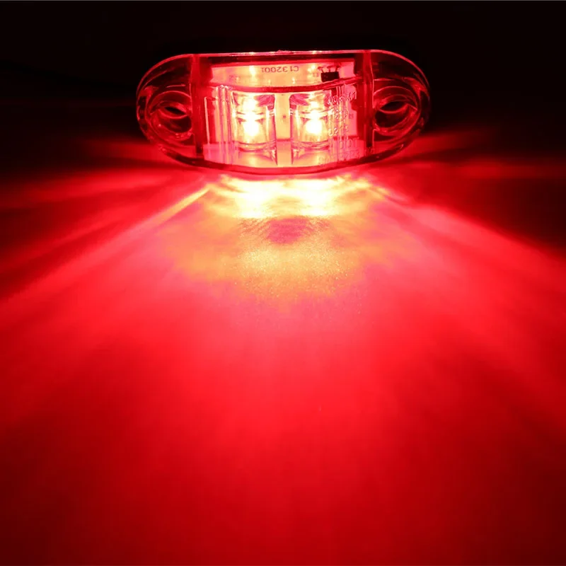 2 Luci Laterali A LED Per Rimorchio 12V/24V - Rotonde, Bianche, IP65 Impermeabili - Con 6 LED - Per Camion, Roulotte, Furgoni E Barche