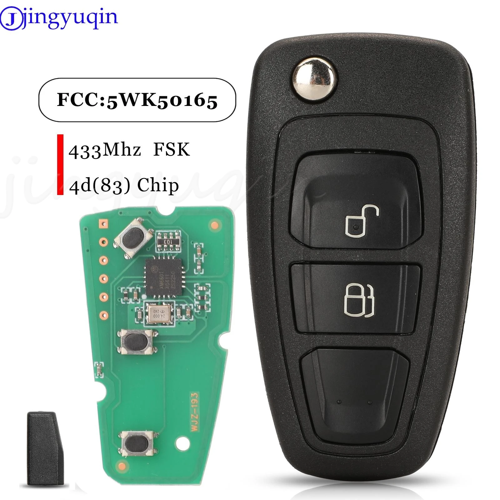 For Ford Ranger 2011 2012 2013 2014 2015 Remote Car Key Fob 433mhz Fsk ID60-83Bit 5WK50165 2 Buttons car remote key,car key