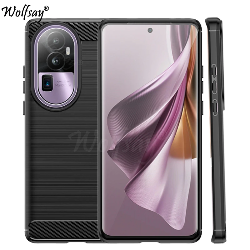 Per Oppo Reno 10 Pro Plus Custodia Cover Posteriore In Fibra Di Carbonio In Silicone Per Oppo Reno 10 Pro Plus Custodia 5G Per Oppo Reno 10 Pro Plus C