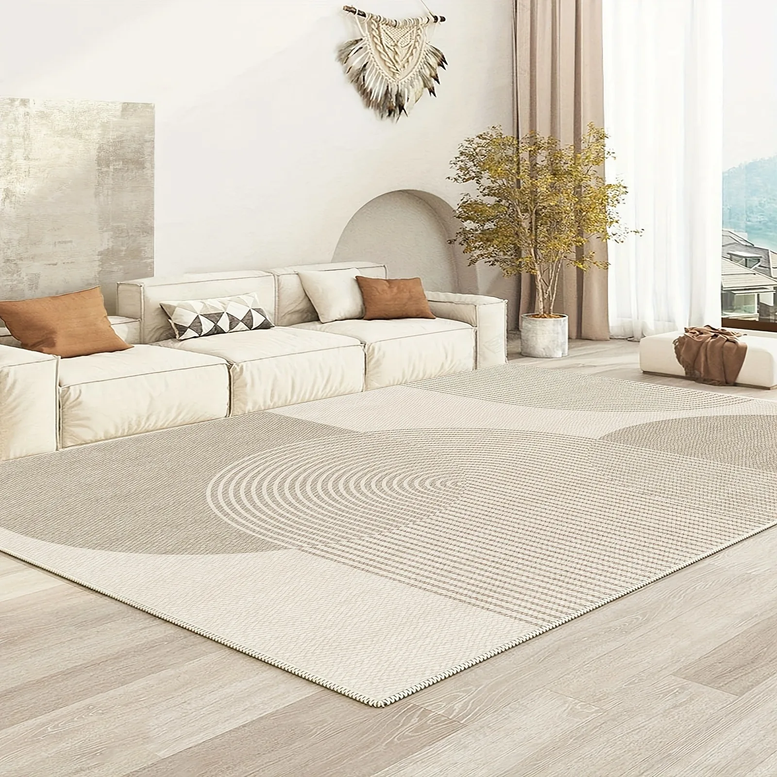 Living Room Carpet Japanese Striped Style Large Area Rug Bedroom Bedside Sofa Floor Mat Machine Washable Easy To Fold Carpets 2