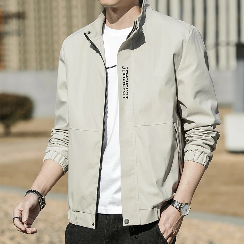 2023 Spring Autumn Casual Solid Fashion Slim Bomber Jacket Men Overcoat New Arrival Baseball Jackets Men's Jacket M-5XL Top