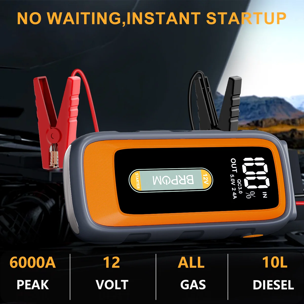BRPOM Auto-Notstartgerät 4000A Autobatterie-Powerbank Autobatterie-Booster-Ladegerät Externe Batterie – Detail 10