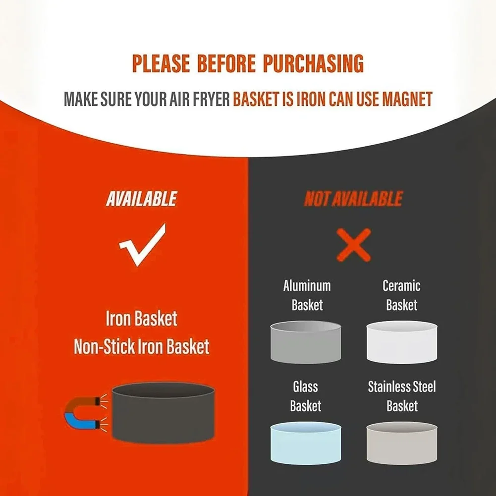 1/2/3Set Air Fryer Magnet Silicone Buckle Magnetic Air Fryer Buckle Lock Disposable Liners Prevent Paper To Burn Air Fryer Tool