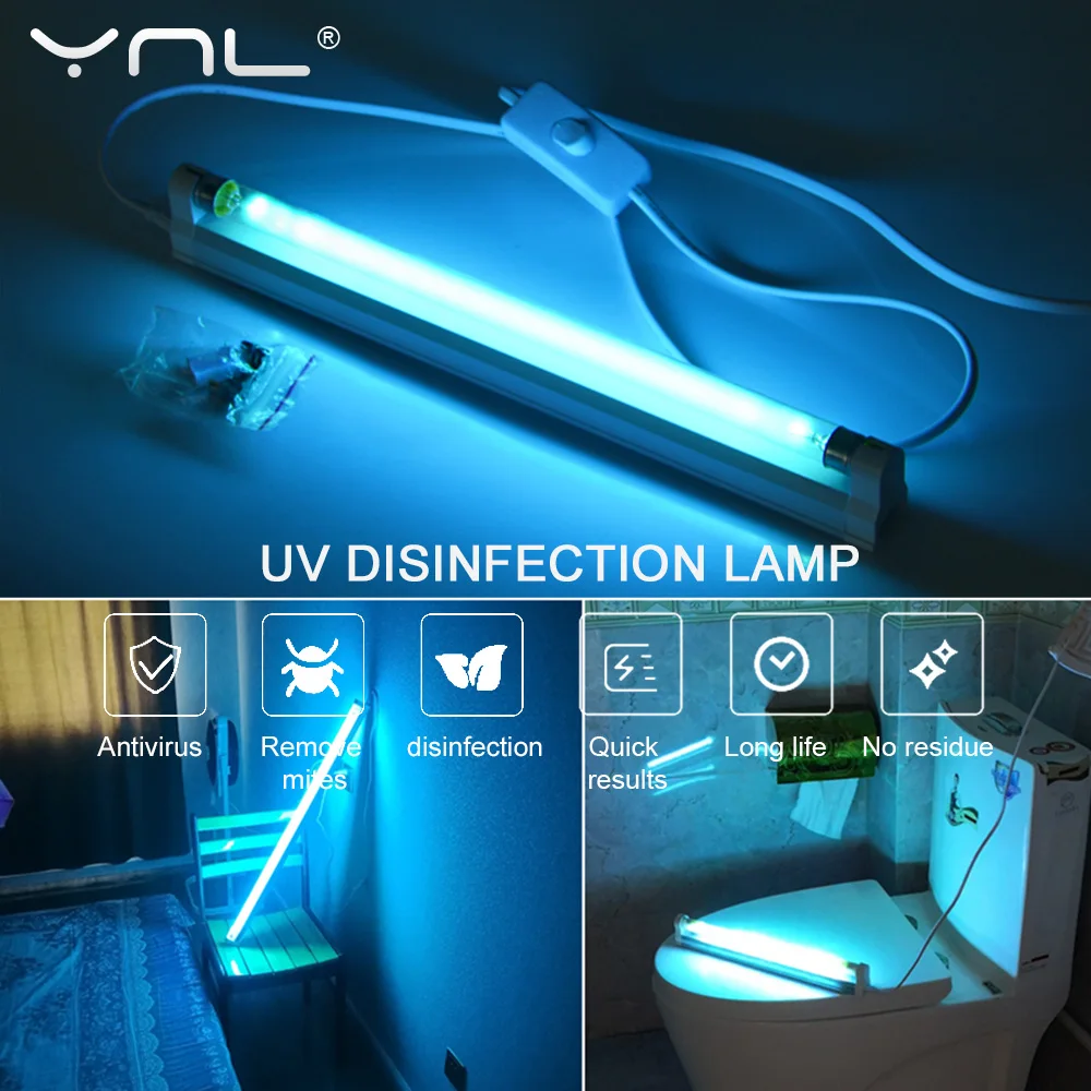 석영 램프 UV 살균 램프, 220V 110V 6W 8W, T5 튜브, 오존 살균 빛, 살균 자외선 램프, 소독 탈취