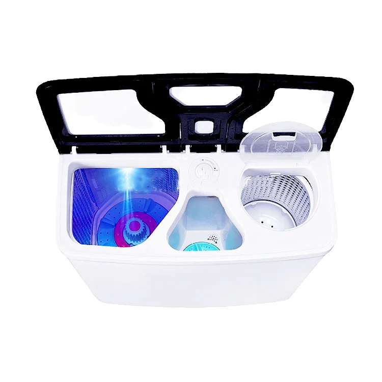 420w Power Mini Washer Can Wash 9.0kg Clothes+180w Power 7kg Dehydration Twin Tub Top Washer Three Tub Glass Washing Machine 2