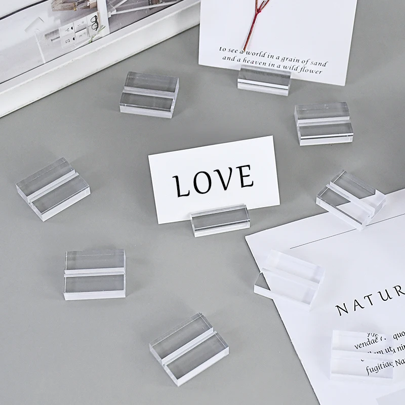 Acrylic Stands Place Card Holders Table Number Stands Card Display 10Pcs For Table Wedding Photos Office Home Decoration Tools place card holders acrylic sign holders