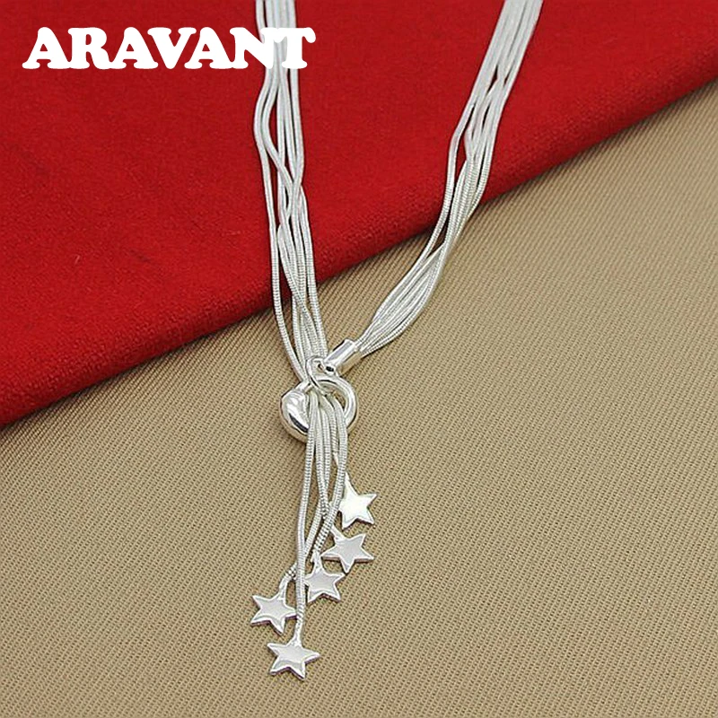 Aravant 여성용 스타 목걸이 체인 팔찌 세트, 웨딩 패션 주얼리,