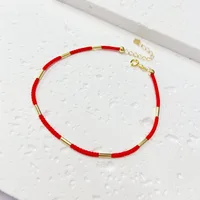 Bracelet à cordes rouges dorées 18 carats pour femmes, bijoux fins de luxe, haute qualité, tendance, Festival, haut 1