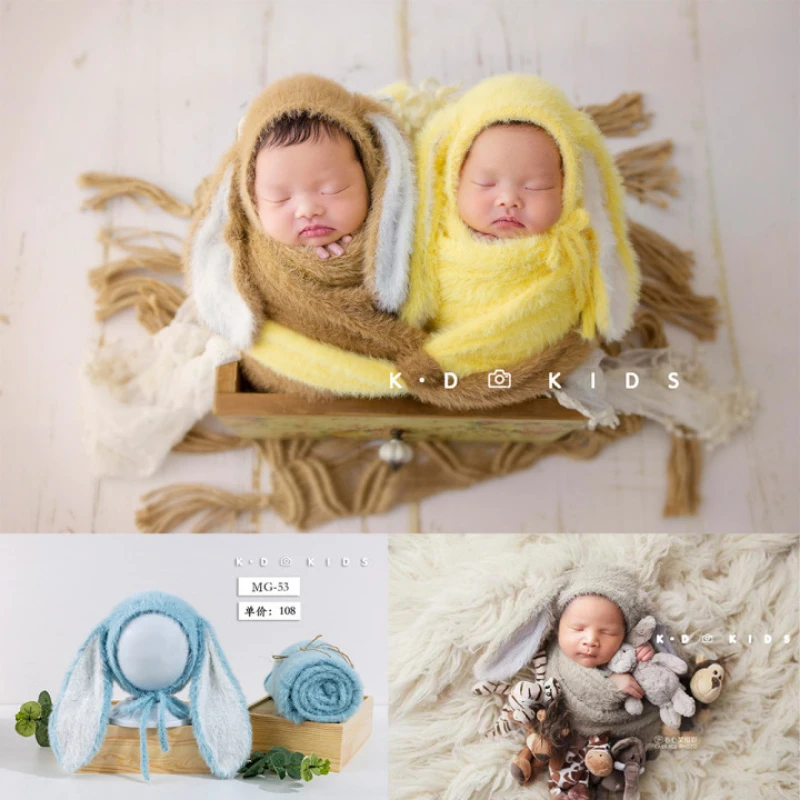 

Photography props new products newborn hats ears same style wrapped in cloth from abroad shooting of full-term babies 촬영소품