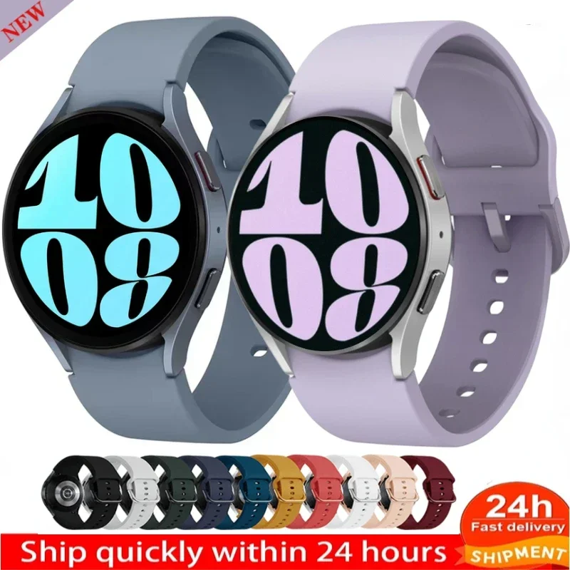 

No Gap Silicone Strap For Samsung Galaxy Watch 6/5/4 40mm 44mm 5 Pro Original Bracelet Galaxy Watch 6 4 Classic 47mm 46mm Band