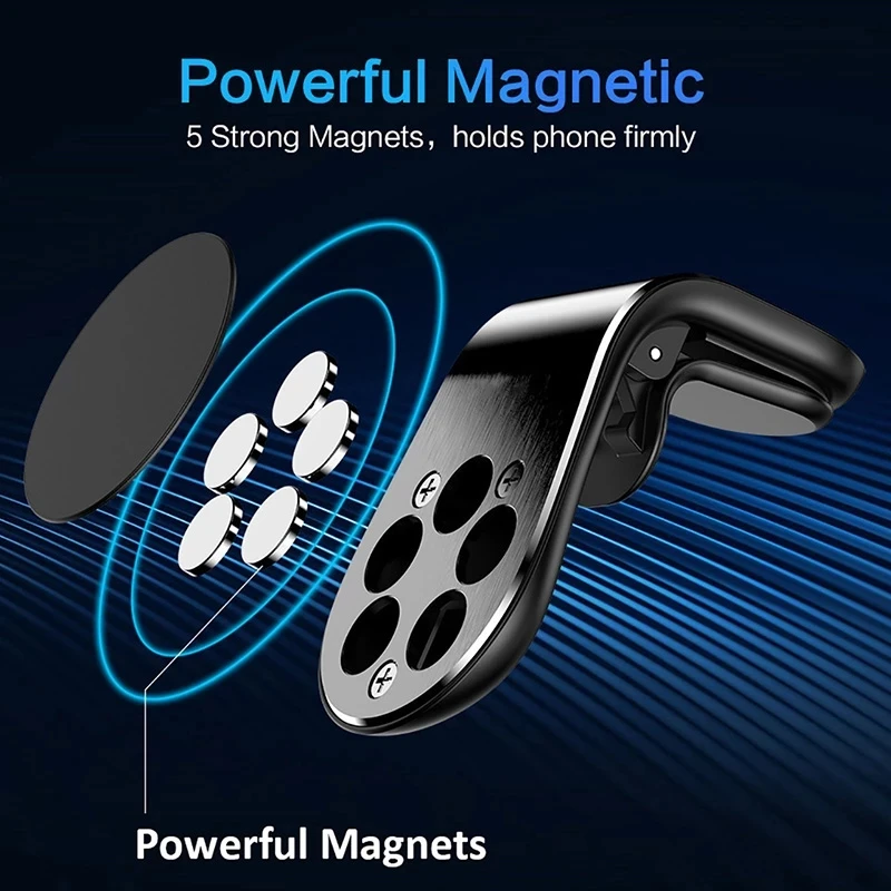 Magnetic 360° Rotating Car Phone Holder with Air Vent Clip