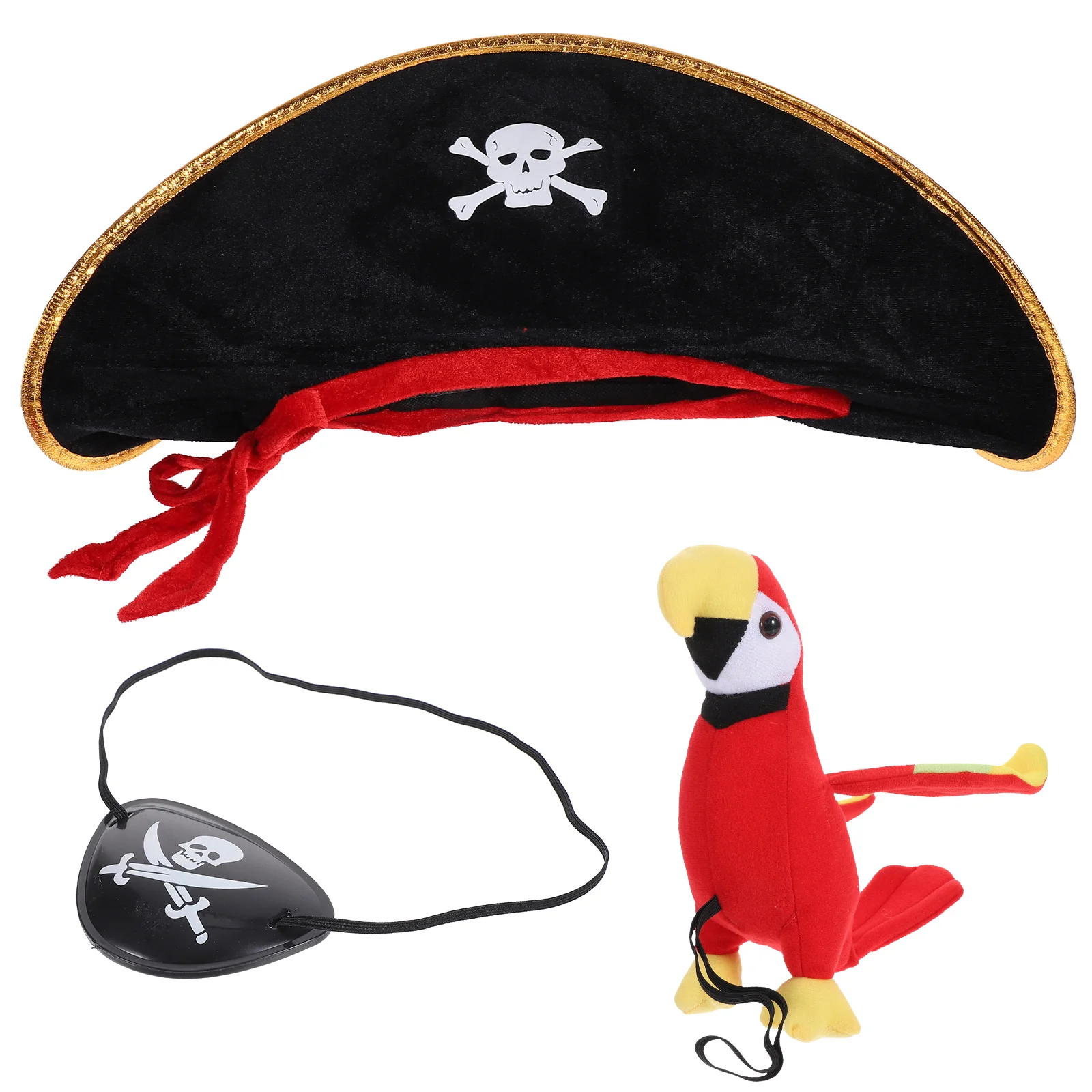 

1 Set Pirate Themed Costume Halloween Cosplay Hat Eye Mask Photo Prop Decoration