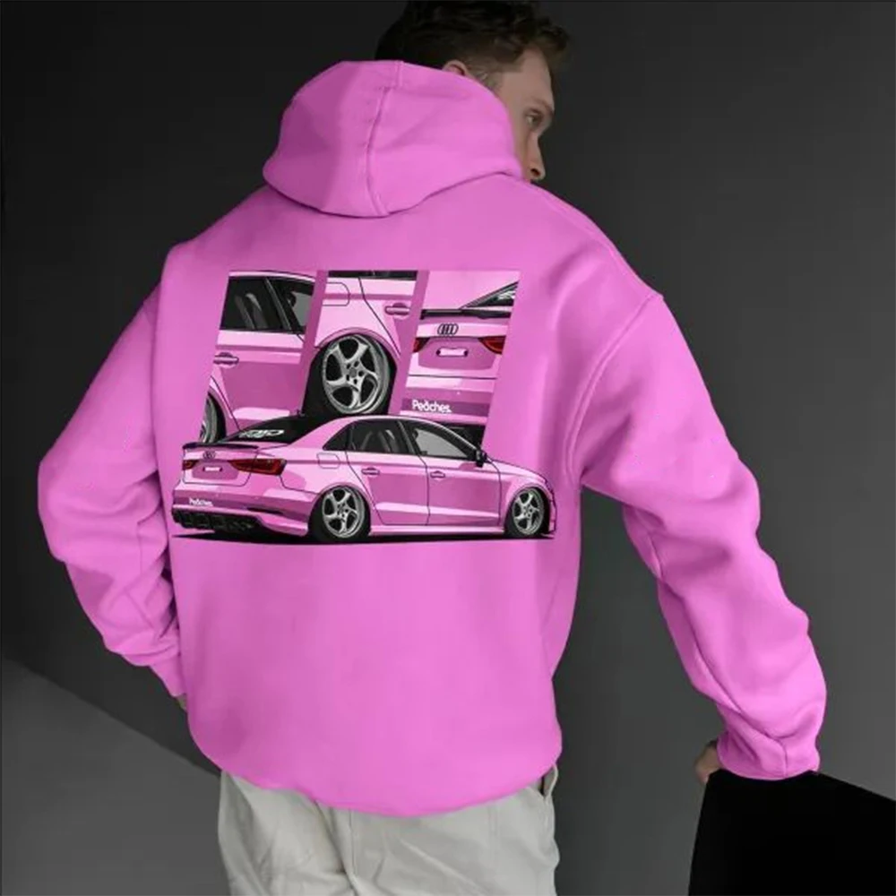 3D Printed Classic Car Pattern Hoodie Men's Street Loose Fashion Trend Hip-Hop All-match Sweatshirt Men's Sweatshirt