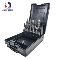 6mm Burr Double Cut Rotary Metal Wood Electric Grinding Shank Drawing Tungsten Carbide Milling Cutter Rotary Tool for black set 1