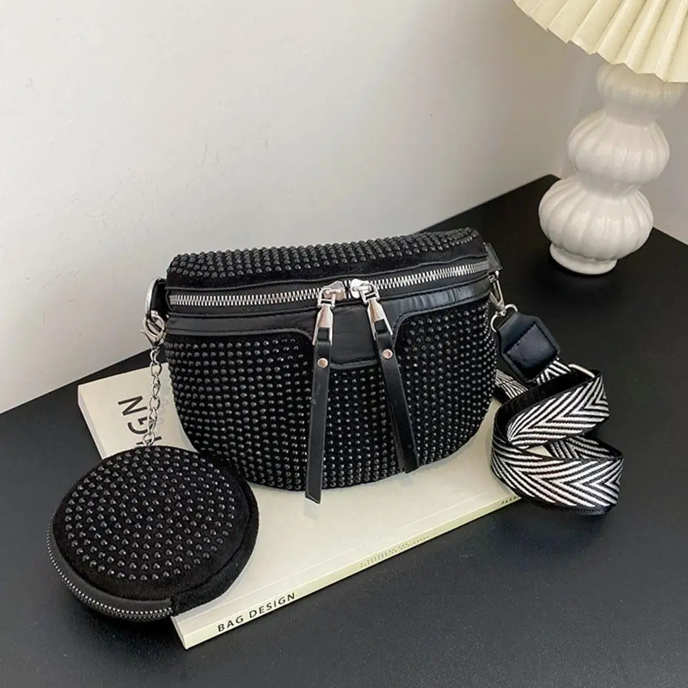RhinestonesWaistBagForWomenLuxuryWaistBeltChestBagsFashion