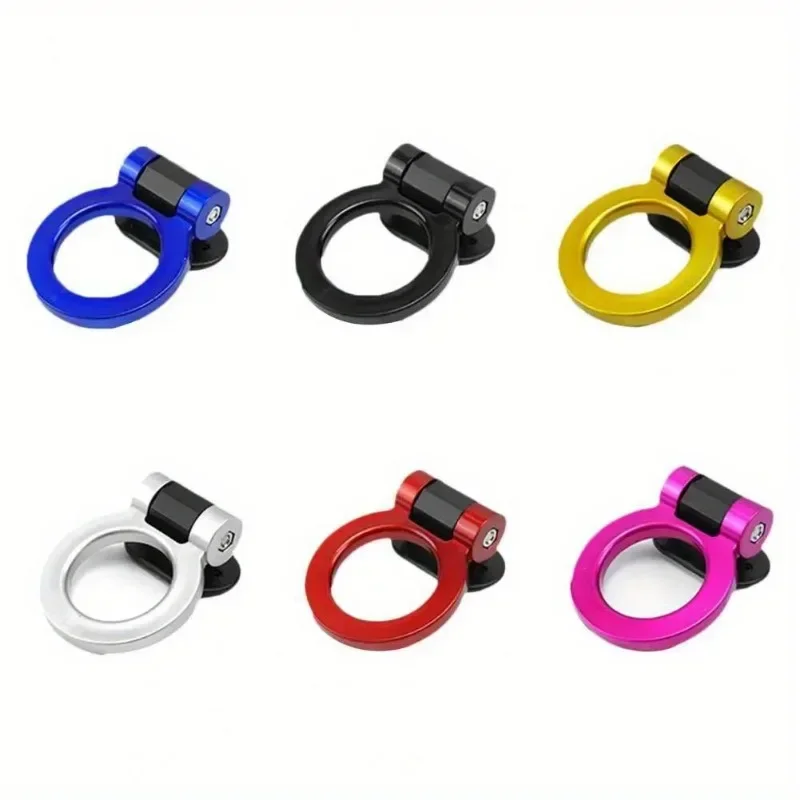Multi-colored Car Trailer Hooks Sticker Decoration Car Rear Front Trailer Racing Ring Vehicle Towing Hook with Wrenches
