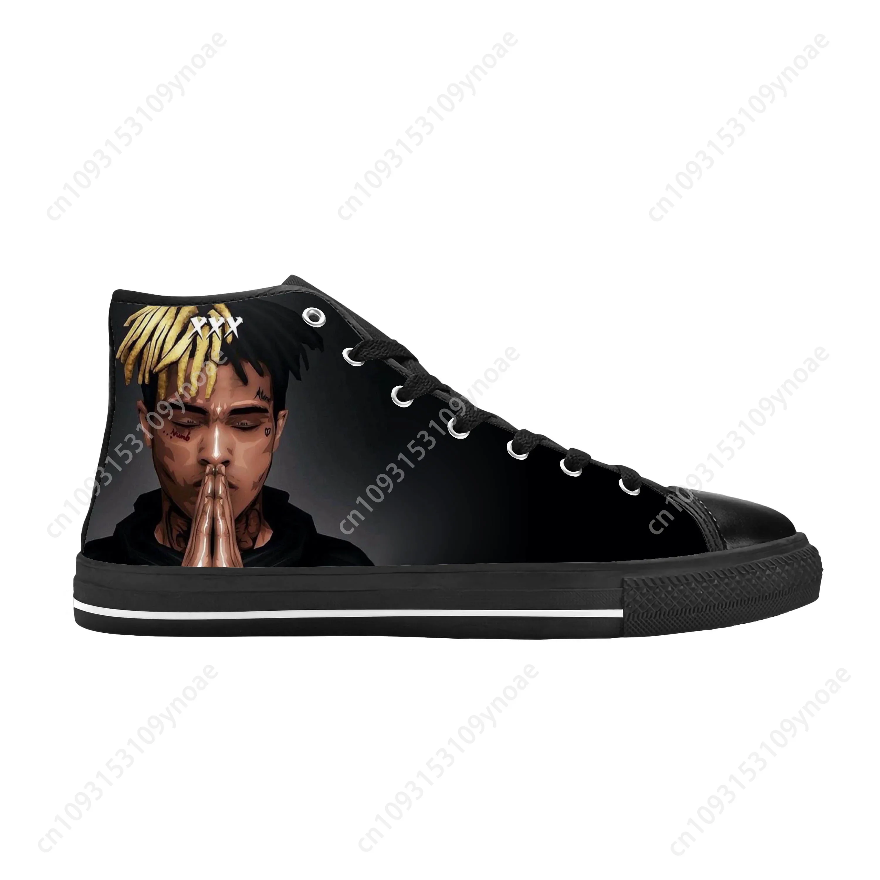 Hot Hip Hop Rapper Rap Singer Music XXXTentacions Casual Cloth Shoes High Top Comfortable Breathable 3D Print Men Women Sneakers 3