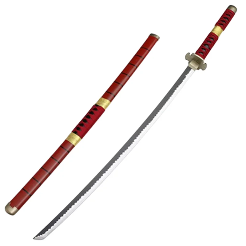 41inch Cosplay Roronoa Zoro Three-knife Ghost Cut Ver Weapon Prop Sandai Kitetsu Katana Sauron 104cm Wood Sword 4