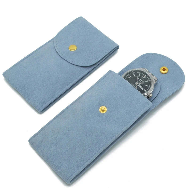 Portable Flannelette Fabric Watch Storage Bag Single Watch Travel for Case Display for Men and Wom