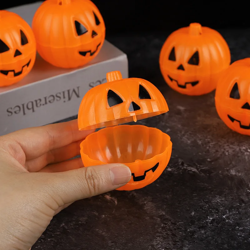20/40Pcs Mini Halloween Pumpkin Box Plastic Candy Container Kids Trick or Treat Gift Favors Halloween Party Decoration Supplies