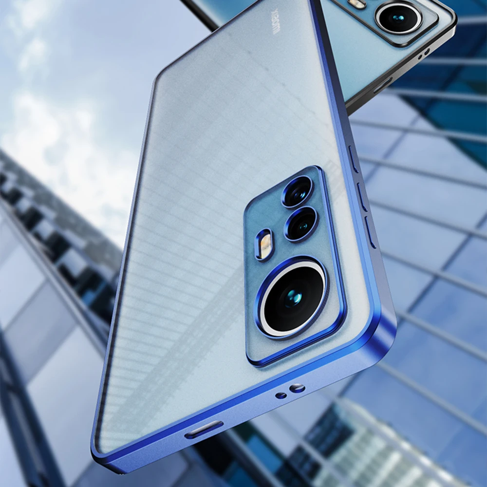 Luxuriöse, galvanisierte Telefonhülle für Xiaomi Mi 12S 12 Pro, transparente, matte TPU-Hülle, Funda für Xiaomi 12S 12X 12, Anti-Fal_voghion.com