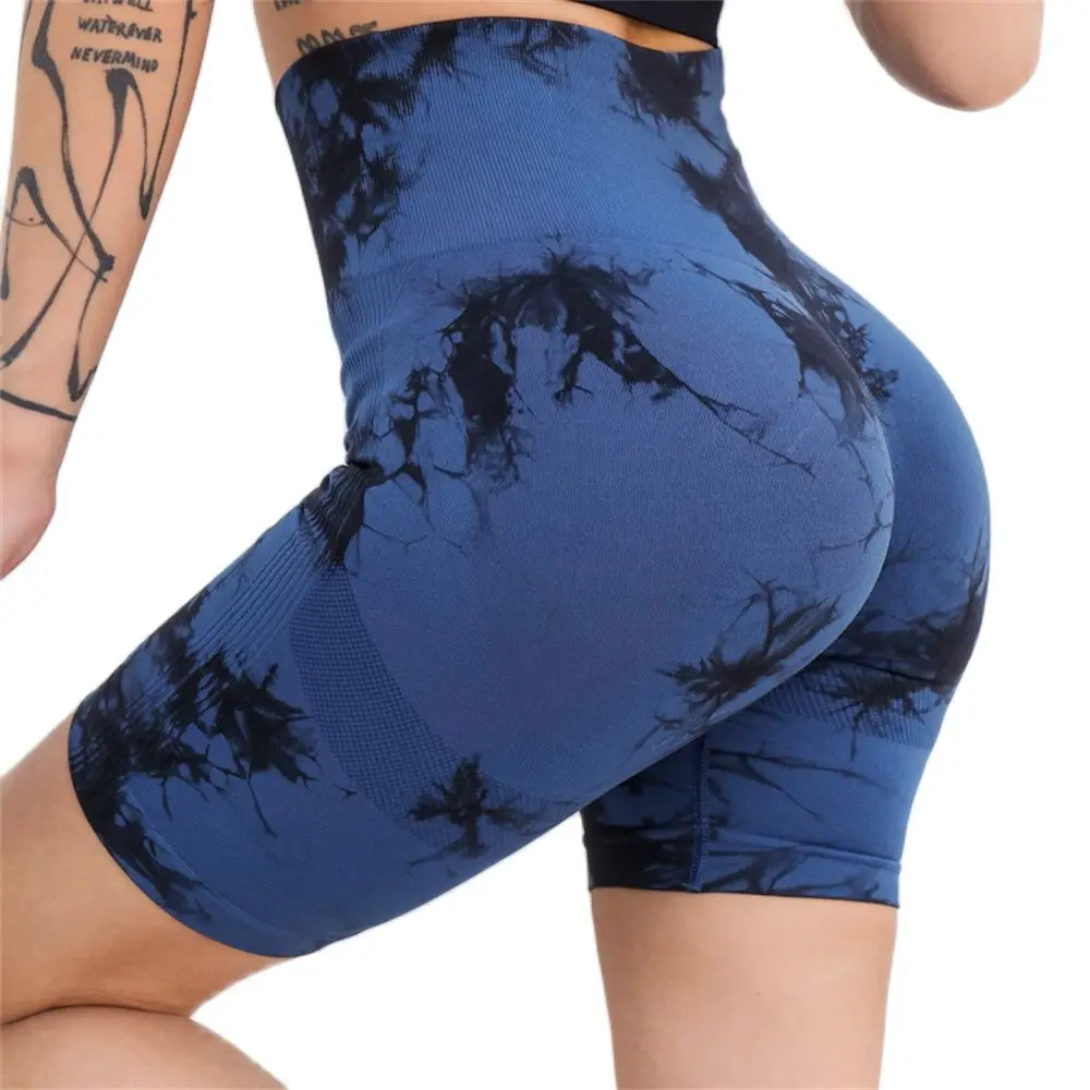 

Tie-dye Bubble Butt Push Up Women's Leggings Seamless Quick Drying Fitness Legging High Waist Yoga Shorts Female Gym Clothing