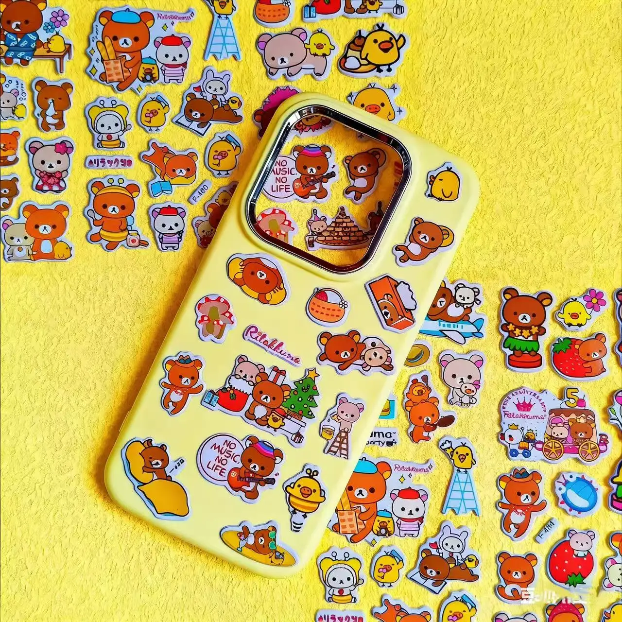 Cute High-Aesthetic Rilakkuma 3D Bubble Stickers - Waterproof Cartoon Decor for Polaroid & Hand Account DIY