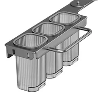 KYCOR-porte-couteau multifonctionnel mural-étagère pliante pour la cuisine, comprend un tube de baguettes et un rangement de coupe 4