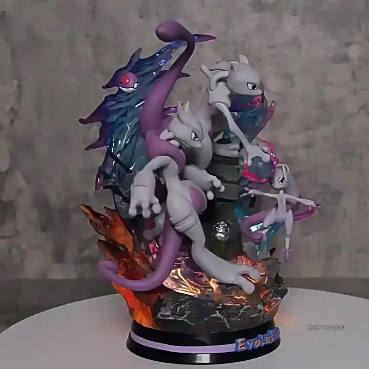 ポケモンメワツー3番目の置物,LEDライト,アクションフィギュア