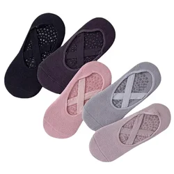 Women's Non-Slip Yoga & Pilates Grip Socks - Breathable Cotton with Silicone for Barre & Sports Activities (Available in Multiple Pairs) (5 pairs)
