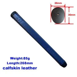 Handcrafted Genuine Leather Golf Putter Grip - Soft Comfort Material (Blue)