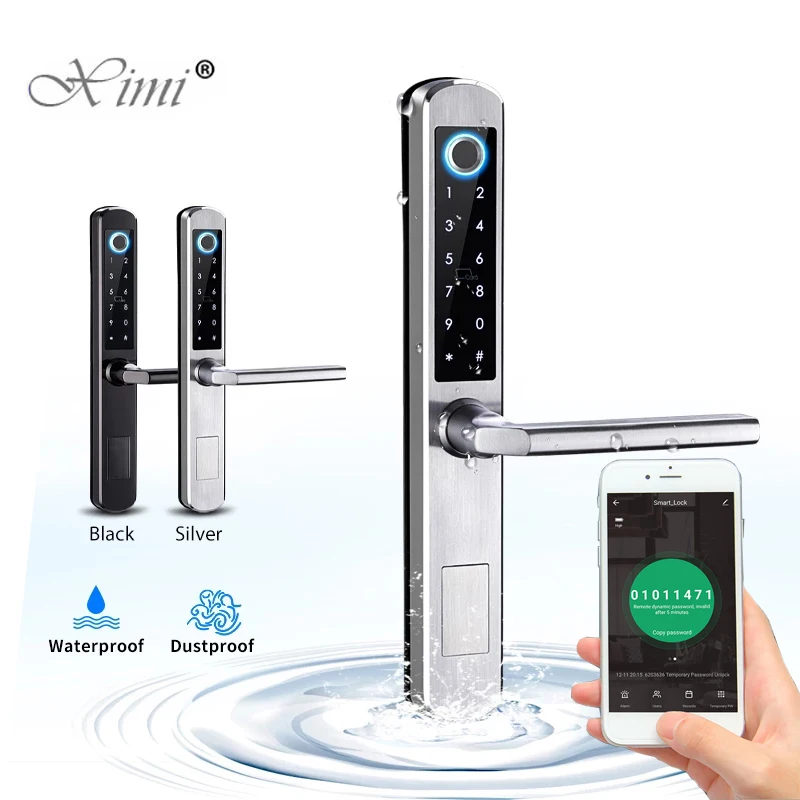 

Waterproof Outdoor Gate Lock Tuya WIFI Electronic Smart Door Lock Fingerprint Smart Card Password Unlock USB Emergency Charge