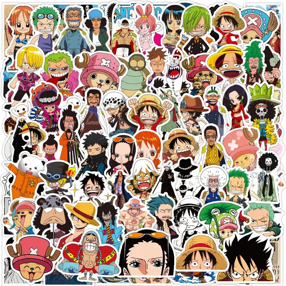 

10/30/50/100pcs One Piece Luffy Stickers Anime Graffiti Motorcycle Skateboard Phone Waterproof Cool Cartoon Sticker for Kids Toy