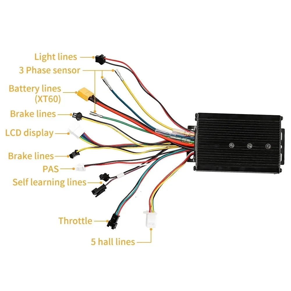 36V48V 500W1000W1500W 사인파 컨트롤러(SW900 LCD 디스플레이 포함) 스로틀이 있는 전기 자전거 스쿠터용 Ebike 컨트롤러