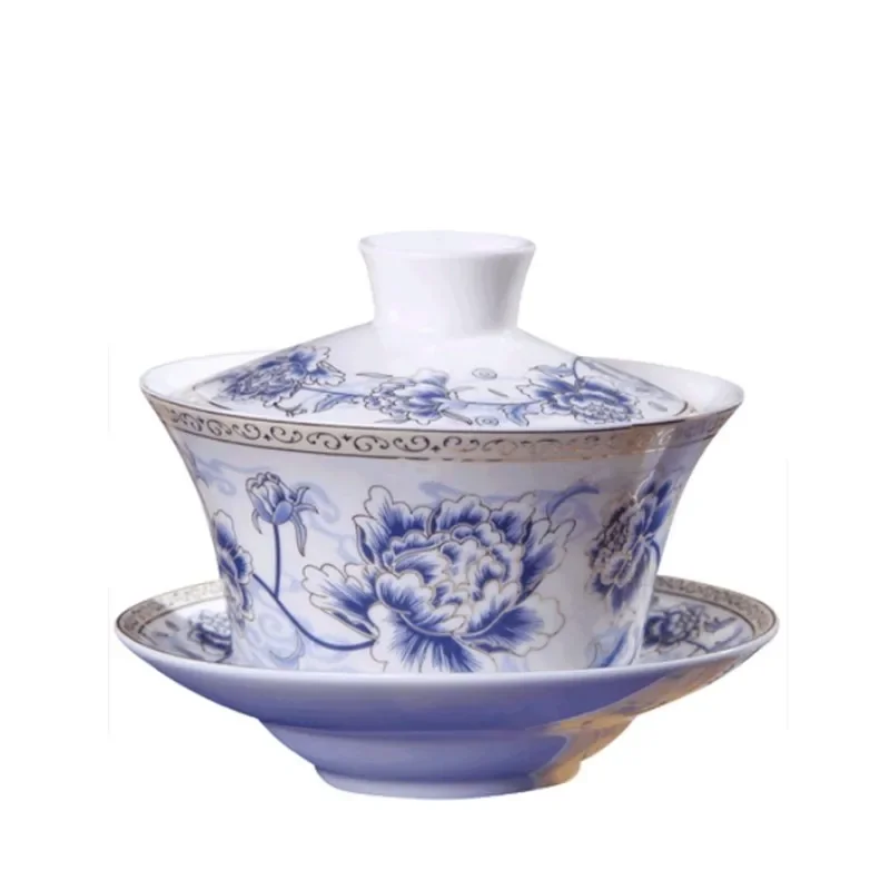 Jingdezhen Ceramic Gaiwan Teacup Household Handmade Tea Tureen Boutique Tea Bowl Chinese Porcelain Tea Sets Accessories Gifts