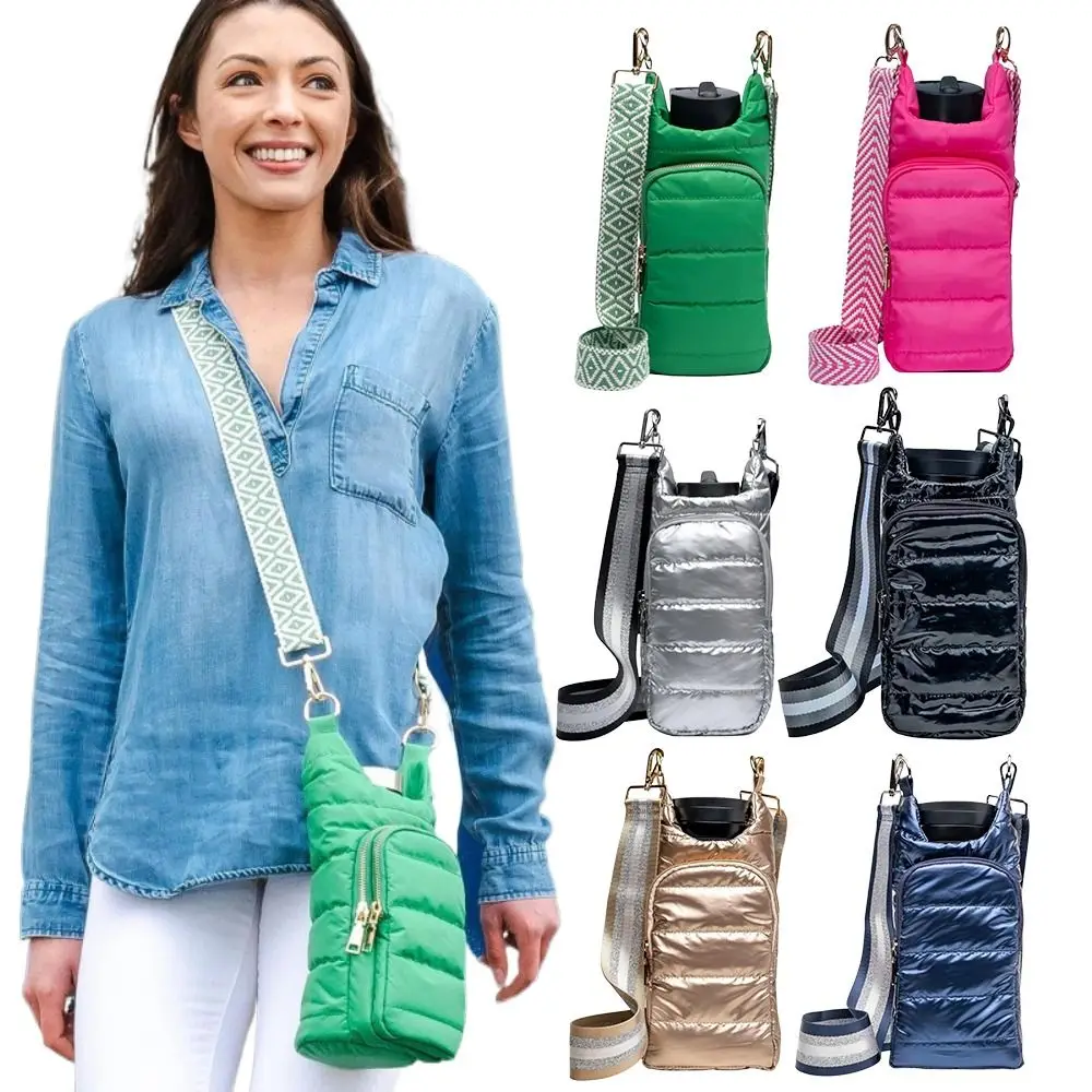 

Down Water Bottle Holder with Pouch with Adjustable Shoulder Strap Down Water Bottle Cover Durable Portable Carrier Bag