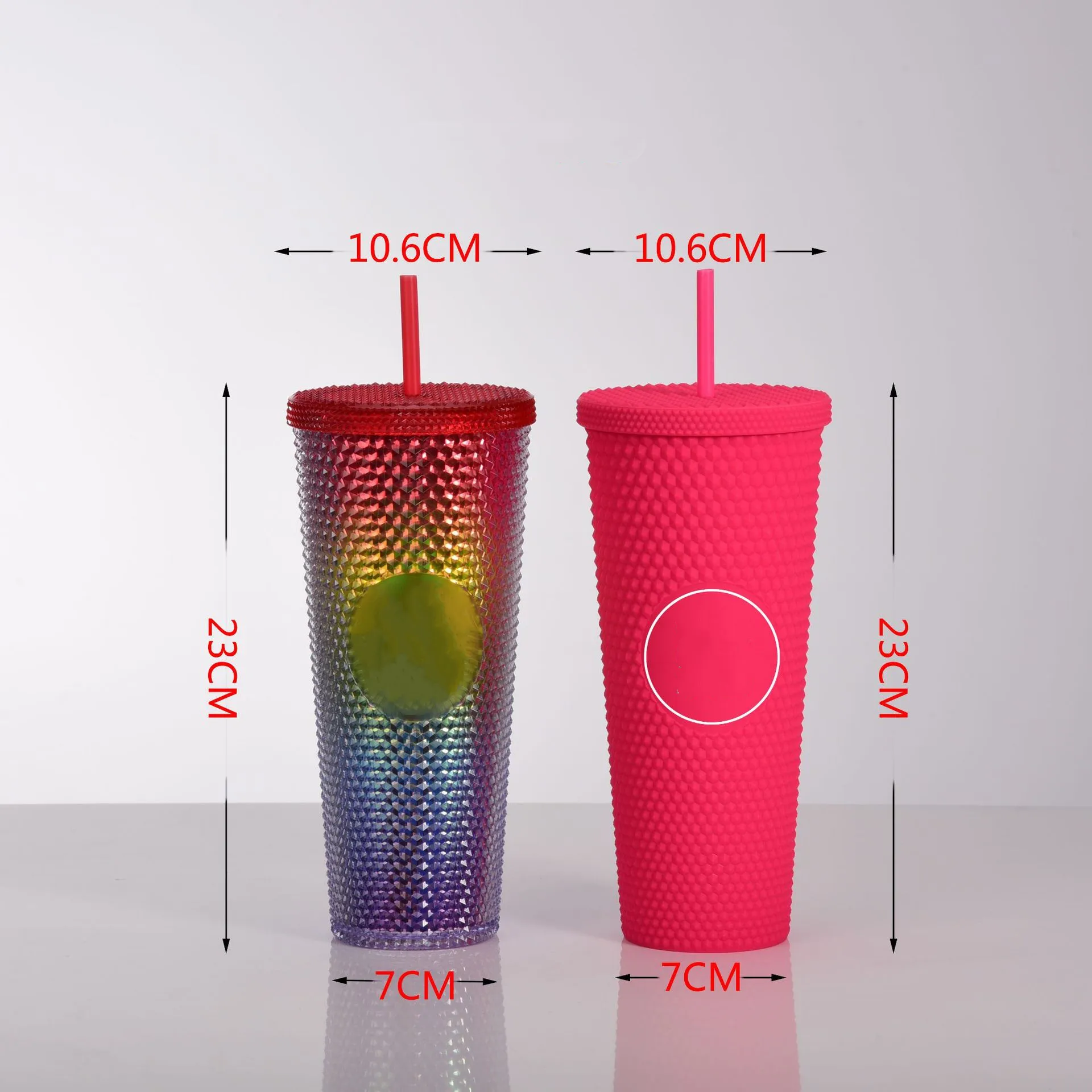 D-GROEE 710ml Color Changing Cups with Lids and Straws - Reusable