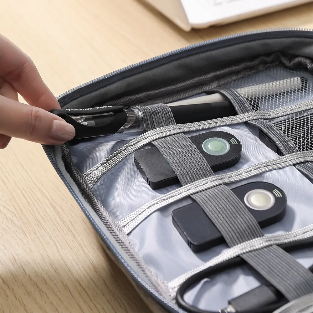 Borsa Portacavi da Viaggio Multifunzionale, Organizer Digitale Portatile Impermeabile per Cavi USB, Caricabatterie e Accessori Elettronici - immagine 2