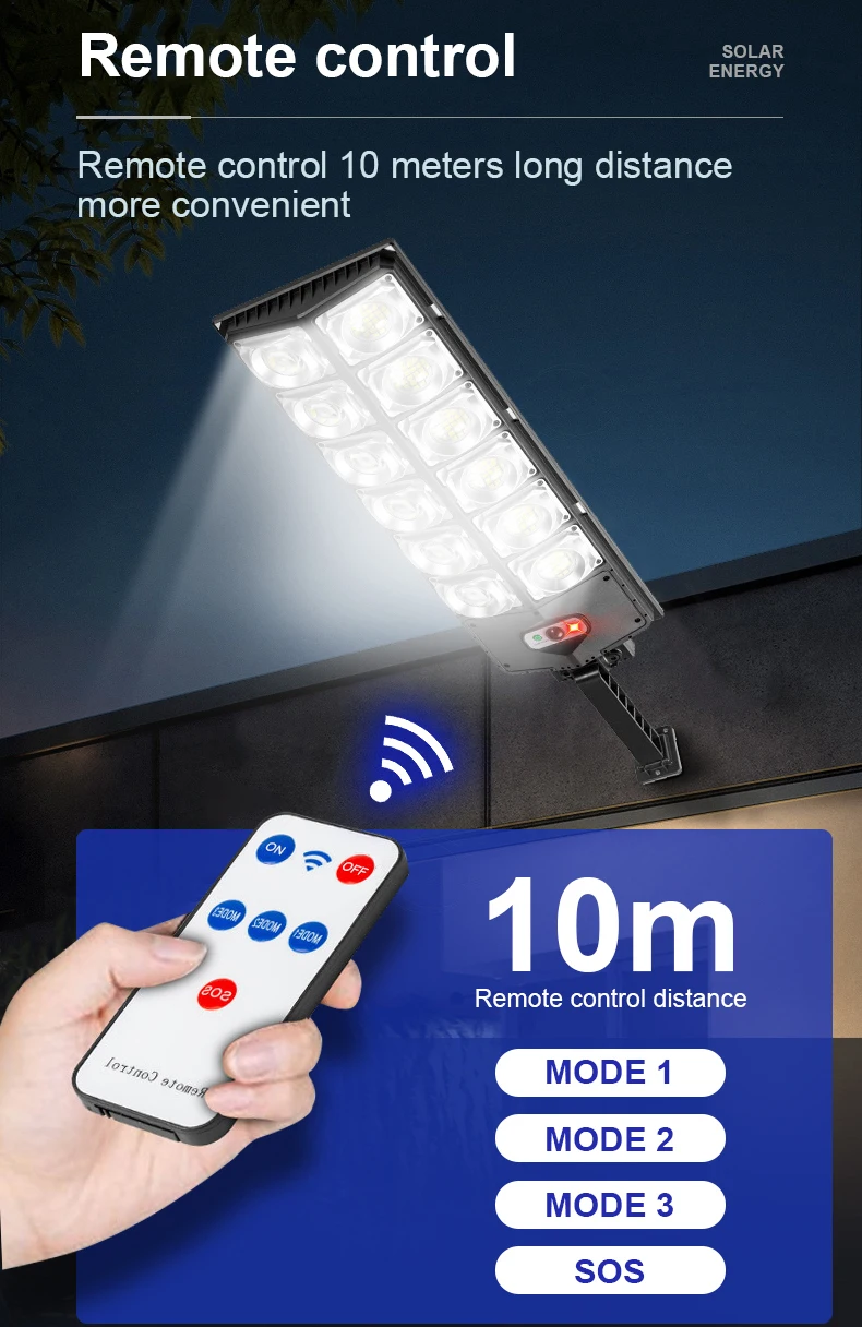 solar led street light 10000LM Solar Led Light Outdoor 720LEDs Solar Lamp Waterproof Garden Light Remote Control Street Lamps Built-in 20400mah Battery solar light bulb