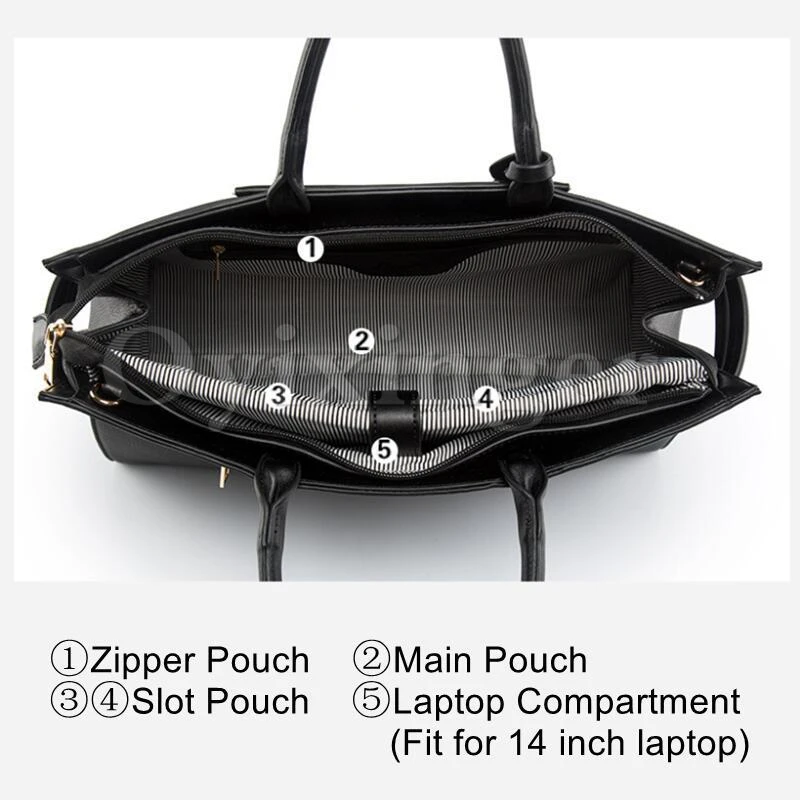 OYIXINGER 2024 New Women's Briefcase Fashion Shoulder Bag Ladies Leather Laptop Bag For 13