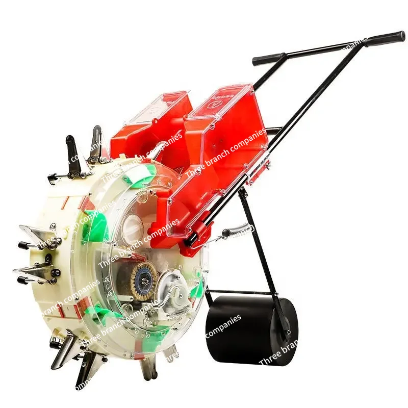 

Distance Ajustable Manual Hand Push Corn Maize Seeder with 2 in 1 Fertilize Planter Machine
