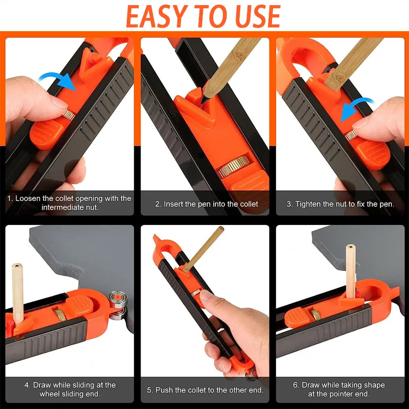 SCRIBING TOOL with Adjustable Pencil Holder Precision Wheels Glide