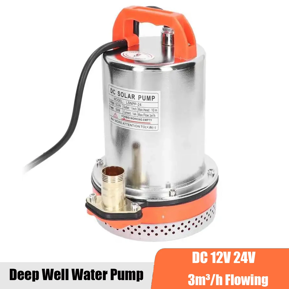 Bomba de agua sumergible para pozo profundo, suministros de riego de jardín para el hogar, DC 12V, 24V, 180W, 220W