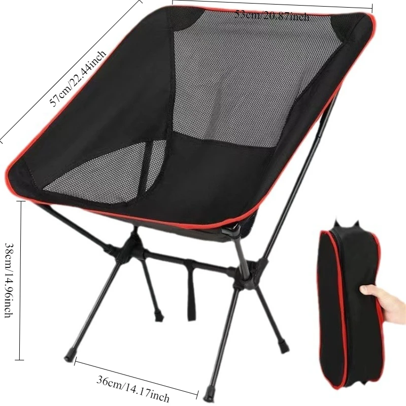 Folding Chair Portable Chair Ultralight Oxford Fabric Moon Chair Camping Beach Fishing