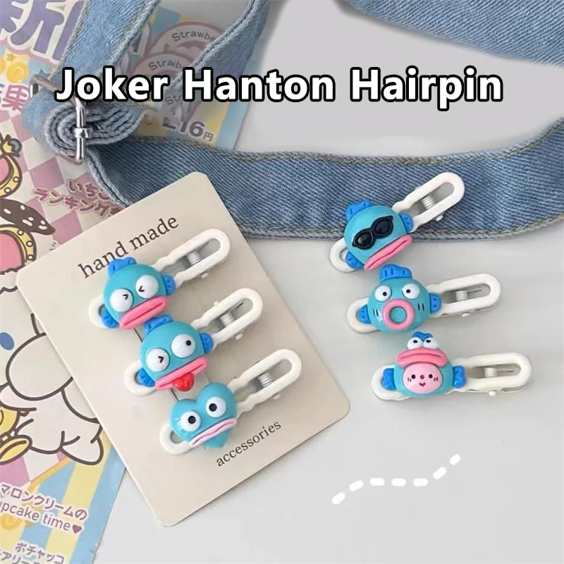 

Hangyodon Sanrio заколка для волос Kawaii утка клипса аниме мультфильм звезда аксессуары для волос милая челка боковая клипса для девочек головной убор подарки на день рождения