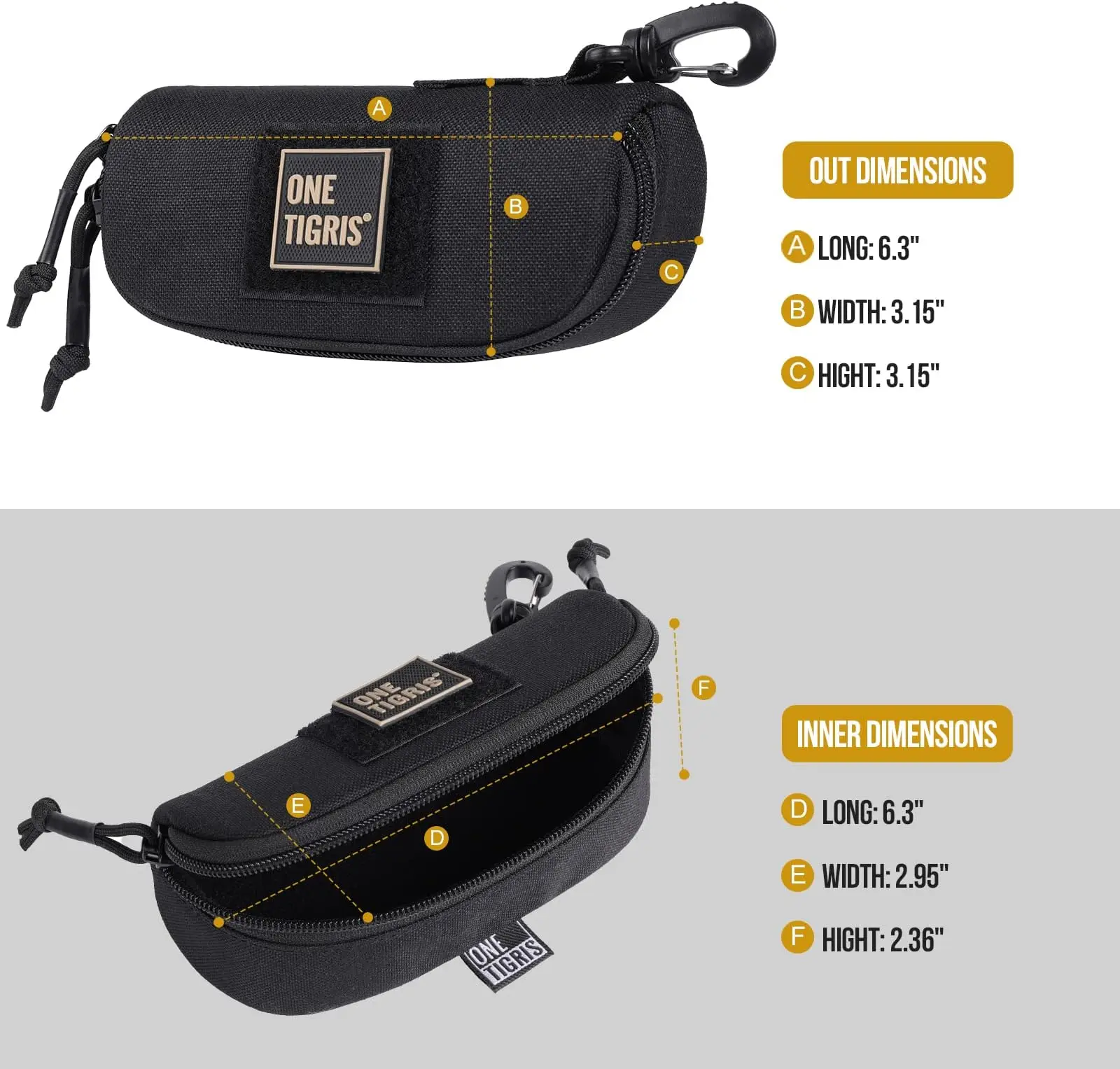 ONETIGRIS Tactical Molle Glasses Case Outdoor Hunting Portable Sunglasses Eyewear Shockproof Protective Goggles Storage Box 6
